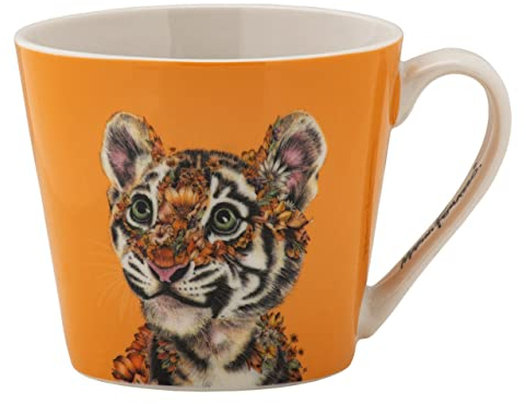 Maxwell & Williams DX1280 Tazza da caffè rotonda Tiger 370 ml – Tazza in porcellana Wild Planet con motivo animale colorato, confezione regalo