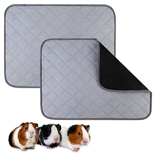 PIPI Pads für Meerschweinchen Käfig Einlagen, 2 Pack Unterlagen für Haustier, Teppich für Meerschweinchen-Käfig, Waschbare Kleintier Pee Pads, Super Absorbierendes PIPI-Pad für Kleintiere, rutschfest