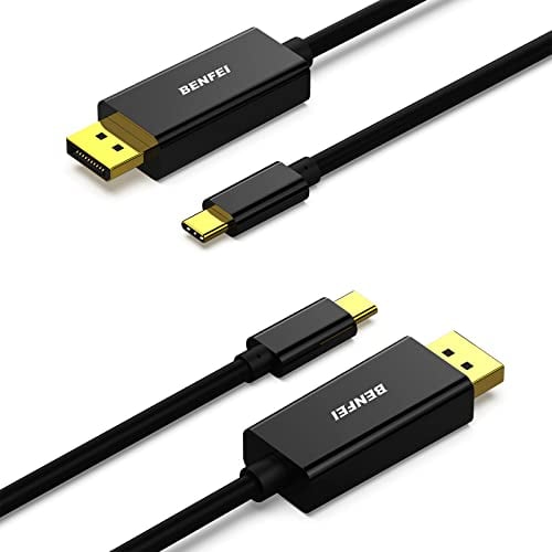 BENFEI Cable USB C a DisplayPort 4K@60Hz, paquete de 2 Cable 1.8M Thunderbolt 3 a DisplayPort Compatible con MacBook Pro 2022/2021/2020, Samsung Galaxy S20 / 10 y más
