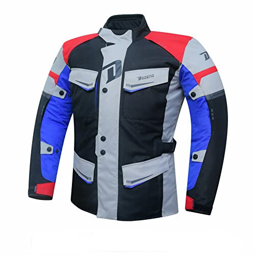 DEGEND TRAVEL MAN | Chaqueta Moto Hombre con Protecciones [ Hombros y Codos ] Impermeable Tipo Trail + Forro Invierno Extraíble - Homologado, Multicolor, L