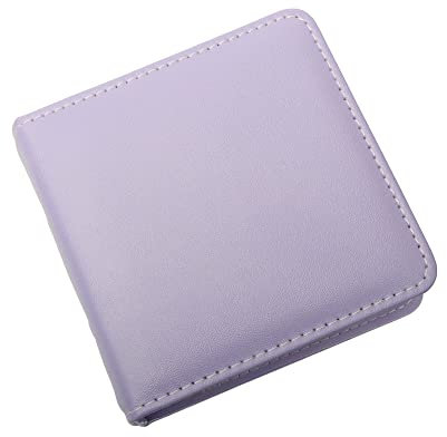 4 Inch Mini Photo Album, 20 Pockets Purple Card Binder Photo Album, 3-Ring PU Leather Kpop Photo Card Holder for Fujifilm Instax Mini Cameras/Polaroid Snap/SocialMatic Instant Cameras (Purple)