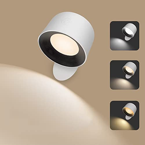 Amouhom Applique Murale Interieur avec Télécommande, LED Touch Control Murale 5 Niveaux de Luminosité 7 Couleurs avec Batterie de 2500mAh Lampe de chevet Rotative à 360° pour Chambre à Coucher Salon