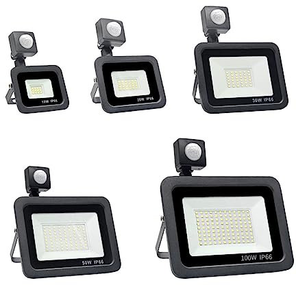 CTWUYOU 10W Blanc Froid Projecteur LED 220V 240V étanche Détecteur de mouvement PIR Projecteur mural d'extérieur Projecteur d'appoint