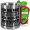 Lustige Edelstahl-Tasse mit Karabiner „Ich bin kein Klugscheißer!“ – ca. 330ml – Camping Metall-Becher – Outdoor-Geschenke für Männer & Frauen (Klugscheißer, Griff Rot)