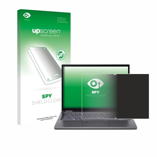 upscreen Blickschutzfolie für Acer Aspire 5 Spin 14 | Anti-Spy Displayschutz Made in Germany Privacy Screen Protector Sichtschutz Blaulichtfilter Klare Folie