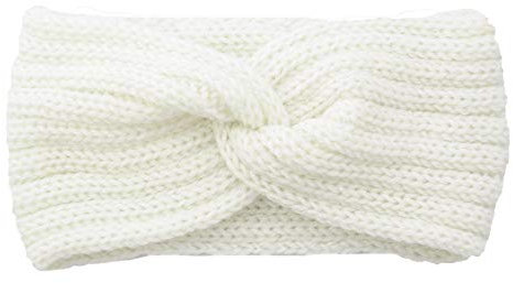 Winter Häkelarbeit Stirnband Mädchen Frauen Haarband Verdicken Stirnbänder Kopfband Haarband Ohrenwärmer Headwrap für Einkaufen Skifahren Laufen,Weiß
