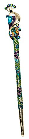 VINTORKY Horquilla De Cloisonné Estilo Chino Palillo Cabello Retro Palillo Para Moño Azul Decoración Para Moños De Pelo Para Mujeres y Niñas