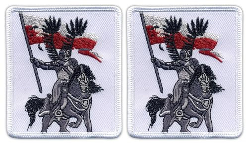 Set von zwei – Polen/Polen Husaren Ritter & Pferd – Aufnäher – bestickt