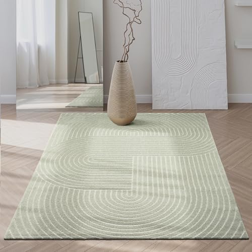 the carpet Santo Plus - Hochwertiger Outdoor Teppich, Passend für Wohnzimmer, Schlafzimmer und Terrasse, Wetterfest, langlebig und pflegeleicht, Grün, 80 x 150 cm
