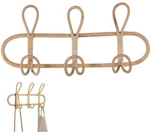 Rack d'organisateur de vêtements pour Enfants en rotin, Crochet pour vêtements, Cintre en rotin, décoration de Chambre d'enfants