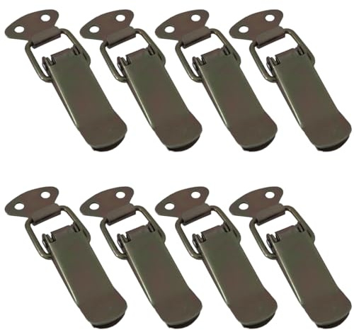 SOTECH 8 Stück Spannverschluss LATCH Gelb verzinkt 78 mm | Kniehebelspanner Hebelverschluss Kistenverschluss für Werkzeugkasten, Truhe, Tische, Schränke