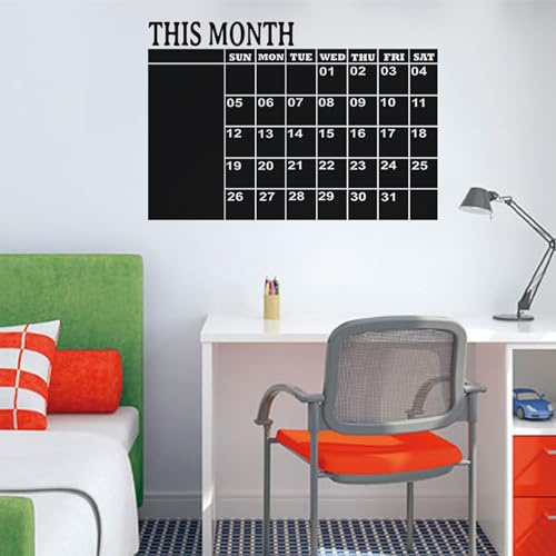 Ambiance Sticker Kreidetafel – Wandsticker, selbstklebend, abwischbar, Monatskalender – 110 x 160 cm