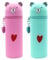2 Stück Kawaii Federmäppchen 2 in 1 aus weichem Silikon,Cartoon Bleistifthalter,Schlampermäppchen Ständer up Stifteköcher,Bleistift Beutel,Niedliches Federmäppchen Mäppchen Mäppchen Mädchen Teenager