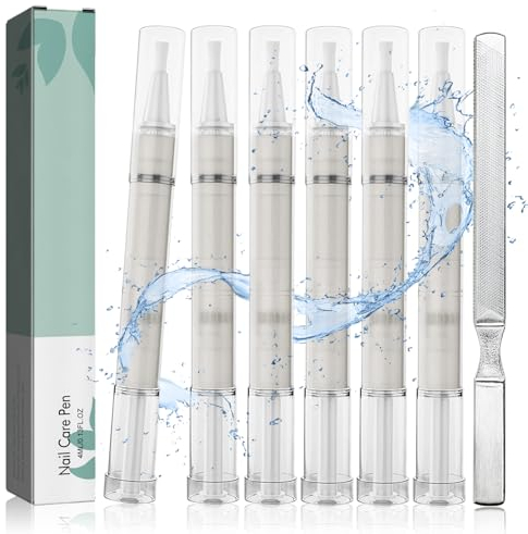 6 Pezzi Nail Care Pen, con Lima Unghie, Penna per la Cura Delle Unghie, Mira Alle Infezioni Fungine Delle Unghie, Contiene Olio dell'Albero del tè, Vitamina E, Aloe Vera e Altri ingredienti Naturali