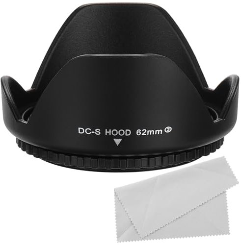PATIKIL 62mm Camera Lens Hood, Reversible Flower Lens Hood Protector with Cloth for Anti-Reflection Blocks Excess Sunlight Enhance Photography for Nikon, for Fujifilm, for Pentax