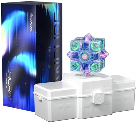GAN 3x3 Zauberwürfel Magnetisch Speed Cube Magic Cube mit Professionellem Anti-POP, Anpassbarem Gefühl, Profi-Würfel für Kinder und Erwachsene,Gan 14 Maglev Pro Aurora