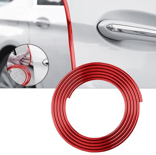 Autotür Kantenschutz Schutzstreifen Universal Auto Dekorstreifen U-Form Autotürschutz für Autos, Lastwagen, SUVs,5M Rot