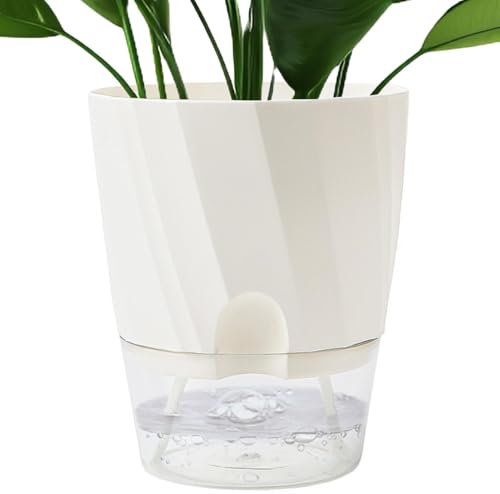 Nkmujil Vaso per piante con irrigazione automatica, moderno vaso da fiori da interno con grande contenitore d'acqua, ideale per margherite, gelsomino, orchidee e aloe, vaso autoirrigante per soggiorno