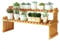 Bambus-Pflanzenständer, 2 Ebenen, höhenverstellbar, Pflanzenregal für Schreibtisch, Blumentopfhalter, Balkon, Pflanzenregal, Bürobedarf, Organizer (Natur, 60 cm)