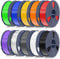 SUNLU 10KG PLA Plus 3D Druckerfilament, PLA+ Filament 1.75mm, 1kgSpule, insgesamt 10kg, Schwarz+Weiß+Grau+Rot+Blau+Grün+Orange+Echtes Gelb+Lila+Transparent