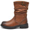 IF Stivali Stivaletti Anfibi Biker Motociclista Arricciati Caviglia Con fibia Da Donna G680 Camel N.38
