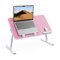 Desk, Table, SAIJI Folding Table, 5 Heights Adjustable Laptop Stand, Breakfast Bed Tray for Sofa, Bed, Terrace, Balcony (52 * 30cm Pink)