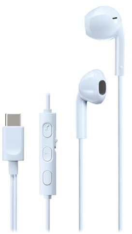 JVC HA-FR17UC-A - Bud-Typ USB-C Ohrhöhrer mit eingebautem DAC für kraftvollem und kristallklarem Klang, praktischem Mikrofon und 3-Tasten-Fernbedienung in äußerst kompakter Bauform (Blau)