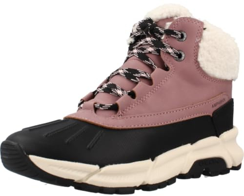Geox JUNIOR J FLEXYPER PLUS GIRL B ABX ANKLE BOOTS DK ROSE/BLACK 38_EU
