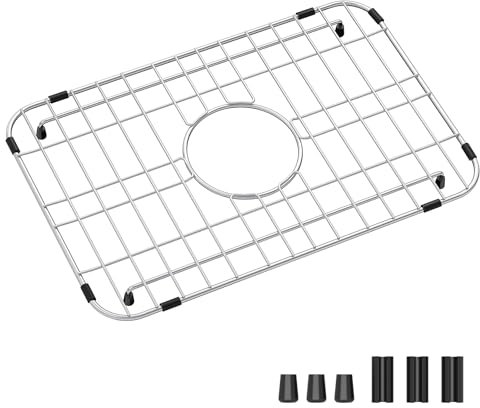 Fritoing Rejilla de fregadero de 18 x 12-1/2 pulgadas, protector de fregadero centrado con radio de esquina de 1-1/2 pulgadas, material de acero inoxidable 304 para fregadero