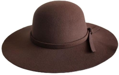 YILEEGOO Damen Wollfilz Schlapphut Fedora breite Krempe Cloche Bowler Hut Boho Hut Bowler mit Band, coffee, Einheitsgröße