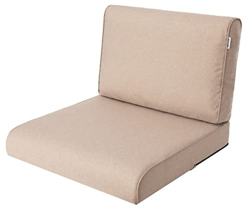 Bjird Sitzkissen 60x60 cm für Rattanmöbel – Sessel & Stühle – 2-teilig (Sitz + Rückenlehne) – Indoor & Outdoor – Wasserabweisend – Anti-Rutsch – Oeko-TEX - Beige