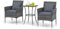 LIFEZEAL Gartenmöbel Set PE-Rattan, Balkonmöbel Set inkl. 2 Stühle mit Sitzkissen & Gartentisch, 3 TLG. Sitzgruppe für 2 Personen, Lounge Set für Balkon, Terrasse, Hof (Blau)