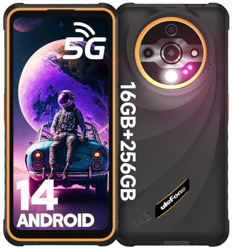 Ulefone Armor X31 Pro 5G Telephone Portable Incassable, 16Go+256Go/2To 64MP Vision Nocturne Dimensity 6300 Actualisable Android 15, 6.56'' 6050mAh Smartphone étanche Dual Sim/NFC 2Ans Garantie-Orange