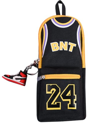 YUEcthynous Basketball Player Federmäppchen Große Kapazität,Basketball Star Bunte 24 Trikot Federtasche, Große Kapazität 2 Fach Doppelter Reißverschluss Segeltuch Schlamperbox Schule Federmäppchen