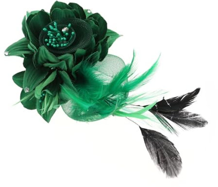 VALICLUD Stoffblumen Brosche Grün Faszinator Für Damen Und Mädchen Blumenhaarnadeln Kopfschmuck Für Frisuren