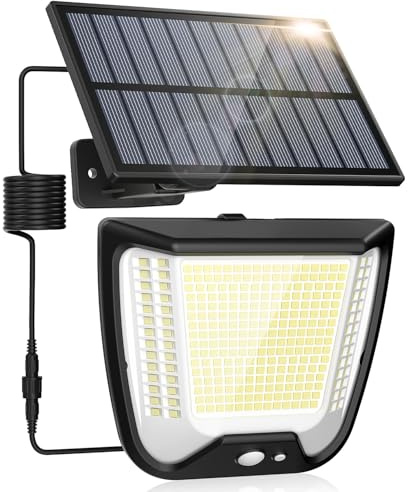 spqment Outdoor Solar Powered Security Lights: 288 LED Outside Flood Light Motion Sensor 3 Modes Solar Lights Outdoor Garden IP65 Waterproof Solar Panel Floodlight for Wall Shed Yard Porch 1 Pack