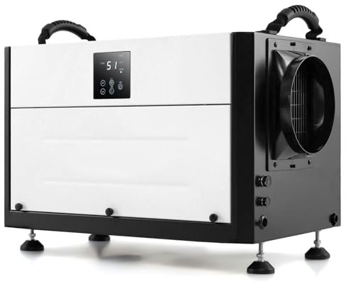 GOPLUS Luftentfeuchter 27-73 L/Tag, Bautrockner mit 3 Modi & 24H Timer, freistehend & hängend, Industrie Trocknungsgerät mit Ablaufschlauch, Digitalanzeige & automatischer Abtauung, für Keller, Lager