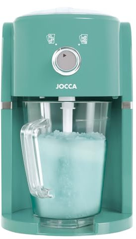 Jocca - Máquina para Hacer granizados eléctrica | Cuchillas de Acero Inoxidable | Capacidad 1,1 L | Fácil de Limpiar | Color Turquesa | Pica y Mezcla Hielo