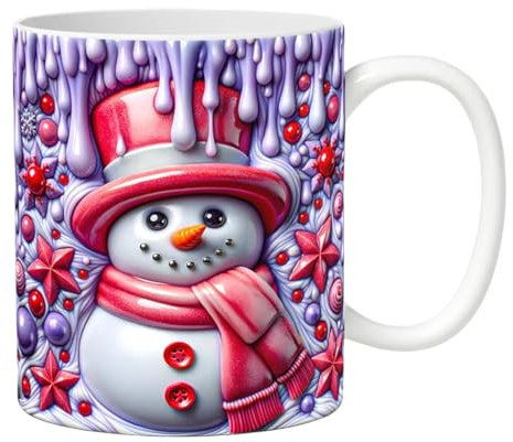 wqibq Copa de Navidad de 350 ml de tazas de bebida de cerámica | Taza de café creativo en 3D para bebidas frías y calientes café, té, leche, : idea de regalo, Navidad, viaje, en casa
