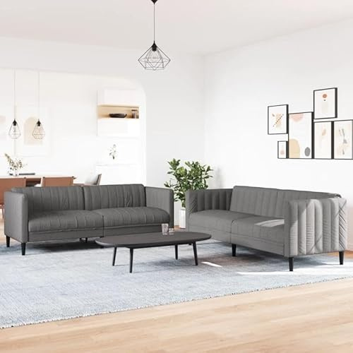 Eleganz 2-TLG. Futon Sofagarnitur aus weichem Taupe Stoff – Bequeme Sitzgruppe für Wohnzimmer, Schlafzimmer oder Gastbereich – Platzsparend & pflegeleicht
