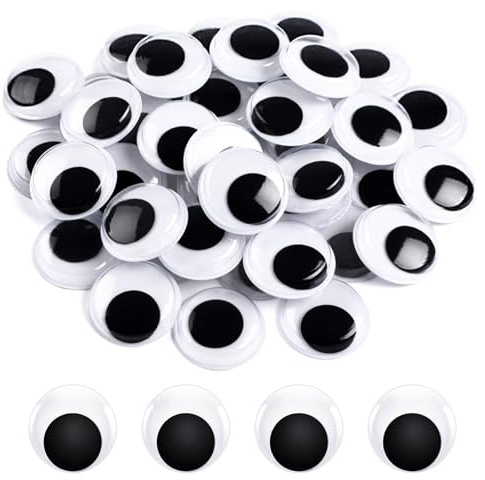 CATELL 36 Stück Wackelaugen Selbstklebend Groß, 50 mm Große Wackelaugen Groß Kulleraugen Selbstklebend Kunststoff Klebeaugen SelbstklebendI Bastelaugen für DIY Handwerk Scrapbooking