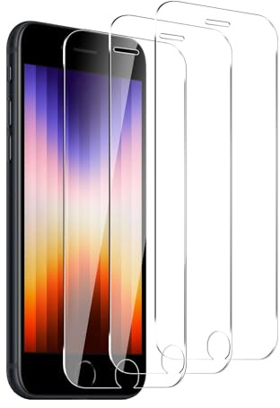 YYAWWNE 【3 Stück】 Schutzfolie für iPhone SE 2022/2020/6/7/8, Displayschutzfolie, Panzerglas, Gehärtete Glas | 9H Härte, HD-Klarheit, kristallklar, Ohne Staub und Blasen, Einfache Installation.