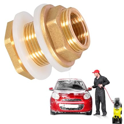 Connecteur de réservoir d'eau en cuivre,Connecteur de réservoir d'eau - Raccord de cloison pour tuyau d'arrosage mâle | pour raccord de cloison en massif pour tuyau d