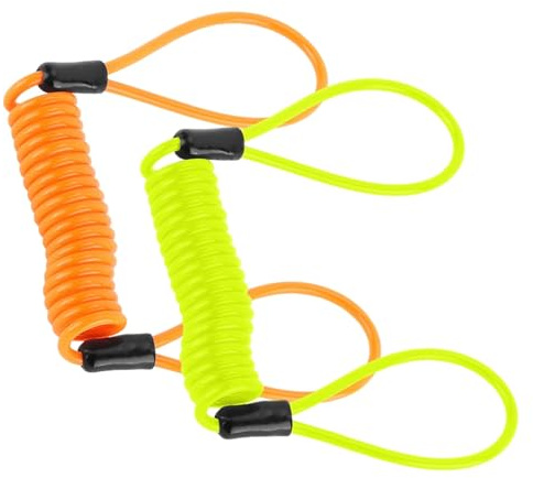 2PCS Disc Lock Reminder Cable, Motorcycle Disc Lock, Bright Coiled Disc Lock with Strong Visibility, Durable Steel Disc Lock Motorbike Accessory for Daily Commuting and Travel