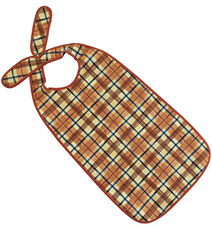 PFLEGE POINT® Kleidungsschutz/Ess-Schürze für Erwachsene mit Steckverschluss, wasserdicht (terra)