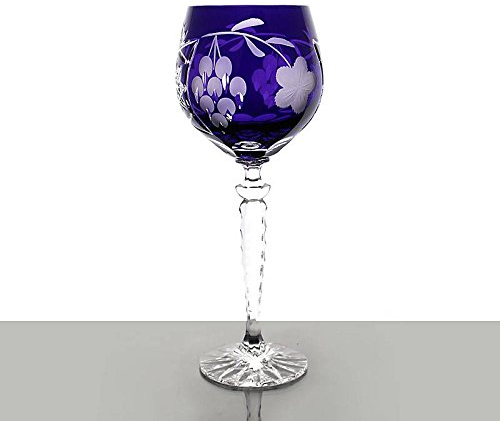 Weinglas Weinkelch Römer Traube Violett 300 ml Handgeschliffen Kristall