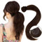 Easyouth Remy Ponytail Echthaar Wrap Around Ponytail Extensions Dunkelbraun Zopf Extension Echthaar Naturlich Braun 40 cm 80g #2