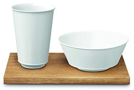 KPM Berlin URANIA Müsli-Set 3 tlg., Porzellan, Porzellan-Set, Müslischale, Frühstücks-Set, handmade, weiß