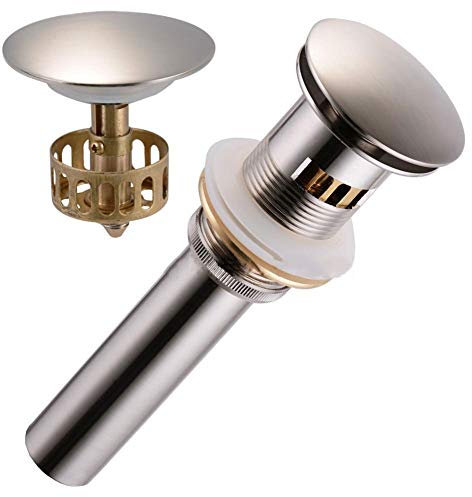 Set di scarico universale Valvola Pop-up Valvola di Scarico lavandino in Ottone Adatto, Piletta Scarico lavabo con Troppopieno, per lavandino Bidet Vasca, Built-in anti-intasamento Filtro
