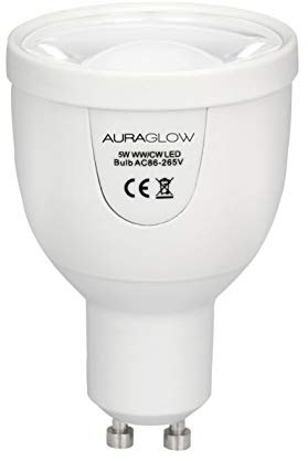 Auraglow 2,4 GHz RF Fernbedienung CCT 5 W Dual White LED GU10 Leuchtmittel dimmbar einstellbare Farbtemperatur, Tageslicht, kühl, neutral, warm 2700 K bis 6500 K, 50 W EQV